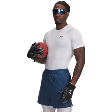 Under Armour Men's Armour HeatGear Compression Short-Sleeve T-Shirt , White (100)/Black, Large