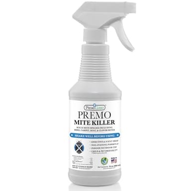 Premo Guard Natural Mite Spray – 16 oz Bottle – Plant Based Treatment for Dust, Spider, Carpet, Bird, Rat Mites – Safe for Families, Pet, Home, Bedding & Furniture When Used As Directed