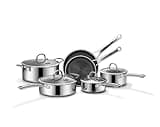 SNOWCLAD Pots and Pans Set Non Stick, 10 Pcs Hybrid Stainless Steel Cookware Sets, Non Stick Frying Pans, Saucepans, Saute Pan & Stock Pot, PFOA Free Kitchen Skillet,Induction Compatible