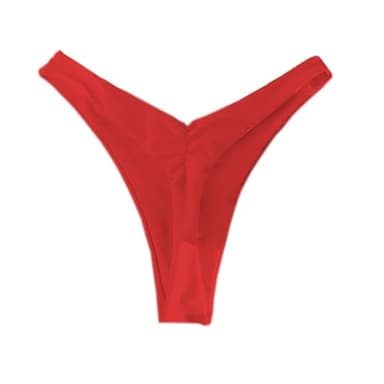 YELAIVP Women's Ruched Back Bikini Bottoms High Cut Bathing Suit Bottoms Cheeky Thong Swimsuit Bottom