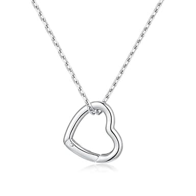GAVU Stainless Steel Ring Holder Necklace for Women, Women’s Silver Pendant Heart Charm Holder Necklace 18"