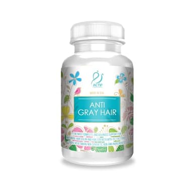 ACTIF Anti-Gray Hair Mega Support for Women with 15+ Advanced Hair Factors, Catalase, Biotin, PABA, Non-GMO, Made in USA, 90 Count