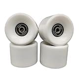 CREAJOY Skateboard Wheels 60mm 95a with Bearings, Set of 4 (White)