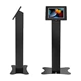 Locking Kiosk & Enclosure – Premium Locking Floor Stand Kiosk with Universal Security Enclosure - Storage and Cable Management for Retail POS - Ordering Screens & More - Black (PAD-PARAFPE)