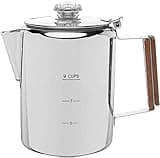 COLETTI Bozeman Percolator Coffee Pot — NO Aluminum or Plastic [9 cup]