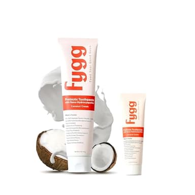 Fygg Fluoride Free Toothpaste 4 oz with Travel Size Pack of .7 oz (Coconut)