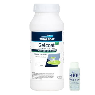 TotalBoat Marine Gelcoat for Boat Building, Repair and Composite Coatings (White, Quart with Wax)