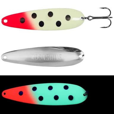 Moonshine Trolling Spoon Glow Bloody Nose (5")