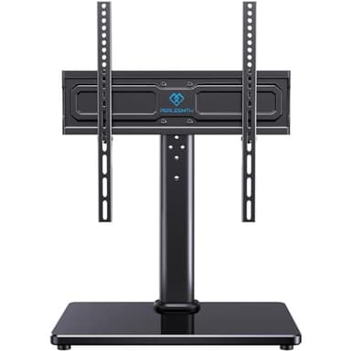 PERLESMITH Universal Swivel TV Stand for 24-60 inch TVs up to 99 lbs, 12 Height Adjustable Table Top TV Stand, TV Base Stand with Tempered Glass Base, Max VESA 400x400mm, PSTVS33