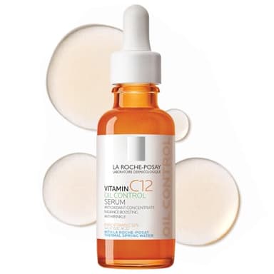 La Roche-Posay Pure 12% Vitamin C Oil Control Serum For Face With Hyaluronic Acid & Salicylic Acid, Hydrating Face Serum for Oily & Combination Skin, Boost Radiance & Reduce Wrinkles