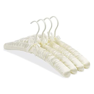 Whitmor Satin Padded Hangers Bone, Small, Set of 4