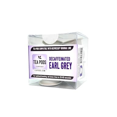 DECAF Earl Grey black tea pods compatible with Nespresso OriginalLine, Decaffeinated single-serve bergamot flavor black tea capsules suitable for coffee brewing machines - Pack of 10 capsules