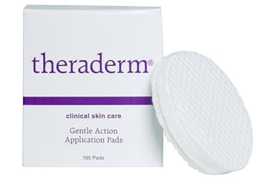 Theraderm Gentle Action Application Pads – Dual-Sided Ribbed Facial Treatment Pads for Toners & Exfoliants, Professional Skincare Accessory, 100 Count