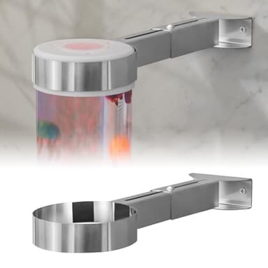 Sensolio Bubble Tube Wall Mount Bracket – Extendable 4–7 Inch – Protects from Knocks and Spills, Ideal for Children's Sensory Rooms & Aquariums (Stainless Steel-6 Inch Diameter)