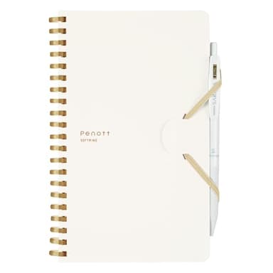KOKUYO Grid Spiral Journal Notebook, Penott B6 Soft Ring Graph Paper Notebook with 70 Smooth Sheets, 4.1'' x 7.2'' Small Journaling Notebook with Plastic Hardcover, White, Japan Import. (SU-SP147S5-W)
