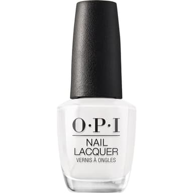 OPI Nail Lacquer Alpine Snow | Opaque Soft White Crème Chip Resistant Nail Polish | Fast Drying, Streak Free
