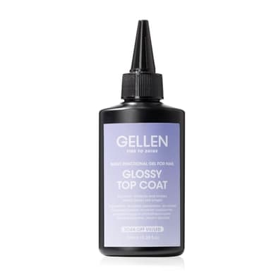 GELLEN 100ml No Wipe Gel Top Coat, High Gloss Long Lasting Clear Color Gel Top Coat U V Light Cured Soak off High Capacity for Salon
