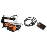 WEN 16-Inch Two-Direction Variable Speed Scroll Saw Bundle with Foot Pedal Switch