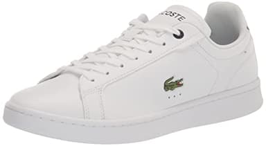 Lacoste Men's Carnaby Pro Sneaker, White/Navy Trim, 9.5
