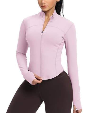 GYM RAINBOW Womens Workout Jacket Bbl Jackets for Women Set Athletic Jacket Women Zip Up Workout Tops(#1 Pink Lady,X-Small)