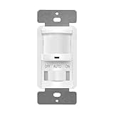 TOPGREENER in Wall PIR Motion Sensor Light Switch, Occupancy Sensor Switch, 𝐍𝐞𝐮𝐭𝐫𝐚𝐥 𝐖𝐢𝐫𝐞 𝐑𝐞𝐪𝐮𝐢𝐫𝐞𝐝, On/Off Override, 𝐒𝐢𝐧𝐠𝐥𝐞 𝐏𝐨𝐥𝐞, 4A, 500W, TSOS5-White