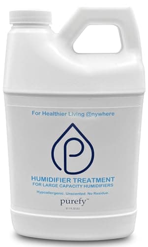 PUREFY Humidifier Treatment Large Capacity (68 oz) – for Large (6L, 1.5 Gallons or More) Humidifiers or Coolers. Hypoallergenic. Unscented. No Residue. Hygienic Humidifier for Healthier Air.