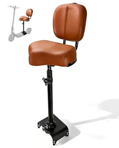 GYL Scooter Seat with Backrest for Ninebot F20/F25/F30/F40 Electric Kick Scooters, Shock-Absorbing Upgrade,Brown