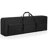 LASUK 88L Key Keyboard Case, Portable Keyboard Piano Waterproof 600D Oxford Cloth with Adjustable Straps, Key Keyboard Gig Bag Case 57.5"×8"x18"
