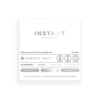 Instant Hydration Electrolytes Powder Packets - Variety Pack - Zero Sugar - Keto, Vegan, Gluten-Free, Non-GMO - Boost Recovery, Brain Function, Muscle & Tissue Health - 12 Sticks