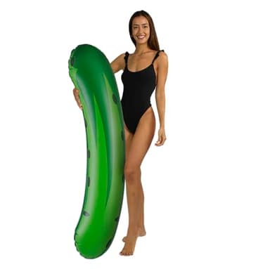 PoolCandy Giant Inflatable Pickle Pool Noodle – 60" Jumbo Funny Pool Float, Realistic Print, Heavy-Duty PVC, Novelty Party Float for Pool, Lake & Beach