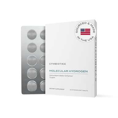 CYMBIOTIKA H2 Molecular Hydrogen Water Tablets with Magnesium, Energy Boost, Gluten Free, Keto Antioxidant Drink, Fast Dissolving Supplements, Helps Fight Inflammation & Stress 30 Tablets, 12 ppm