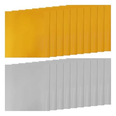 Embossing Foil Sheets - 20PCS 5.9x5.9 Inch Heavy Duty Aluminum Craft Foil, Double Sided Gold & Silver for Metal Stamping, Tooling, Card Making, Holiday Crafts and Home Decor