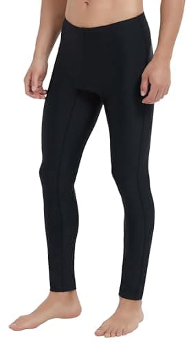 Ubestyle UPF 50+ Men's Active Surfing Water Leggings Swim Pants Swim Tights Beach Pants Sun Protective Black (U3006BLACKL)