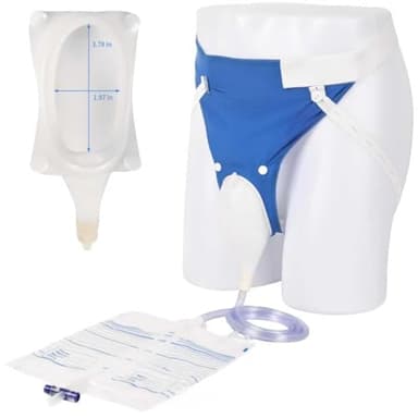 2026 Upgraded Urine Collection Bag – Reusable Condom Catheters with 1000ml & 2000ml Drainage Bags, Portable Wearable Urinary Drainage System for Elderly Men
