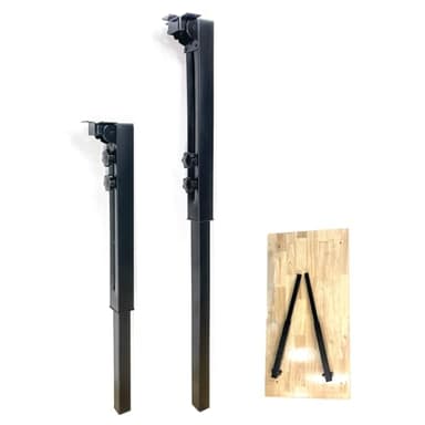 Benbuoo Adjustable Folding Table Legs 25-34", Heavy Duty Metal, Set of 2 | Height Adjustable, Foldable, Sturdy | for DIY Desks, Computer Tables, Office Workstations, RV Camping, Outdoor Furniture