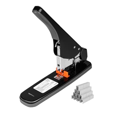 Amazon Basics Effortless Heavy Duty Stapler, 210 Sheets High Capacity, Large Office Stapler with 1000 Staples, Black