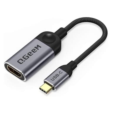QGeeM USB C to HDMI Adapter 4K Cable, USB Type-C to HDMI Adapter [Thunderbolt 3/4] HDMI for Laptop MacBook Pro/Air, iPhone 15 16 17 Pro max, Dell XPS, Pixelbook, iMac,Thinkpad,Surface,IPad Pro