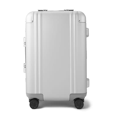 ZERO Halliburton Classic Aluminum 3.0 International Carry-On Zipperless Luggage, Hardside, Four Wheels, Double Latch Locks-TSA Accepted, Auto-Return Handle, Interior Divider, 22-Inch, 33L, Silver
