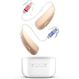 COQOOL Hearing Aids for Seniors - Rechargeable Behind-The-Ear BTE Hearing Aid with Noise Cancelling for Severe Hearing Loss, Invisible Hearing Amplifier with Charging Case for Adults