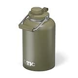 RTIC 1 Gallon Outback Jug, Stainless Steel, Insulated Water Bottle with Lid and Handle, BPA-Free, Double Wall Vacuum Insulation, Ceramic Lined, Olive