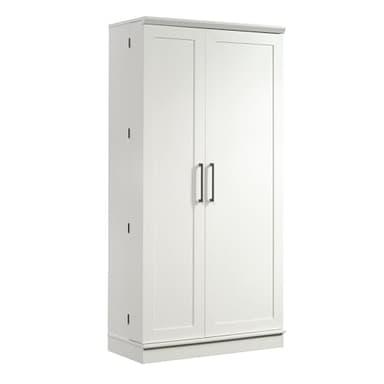 Sauder HomePlus Kitchen Storage Pantry Cabinet with Swing Door Storage and Adjustable Shelves, in Soft White finish