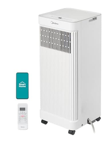 Midea 10,000 BTU ASHRAE (7,100 BTU SACC) Portable Air Conditioner, Smart Control, Cools up to 300 Sq. Ft., with Dehumidifier & Fan mode, Easy- to-use Remote Control & Window Installation Kit Included