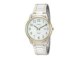 Timex Men's Easy Reader 38mm Watch – Two-Tone Case White Dial with Two-Tone Stainless Steel Expansion Band