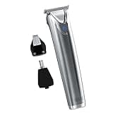 Wahl USA Stainless Steel Lithium-Ion Cordless Beard Trimmer for Men - Rechargeable All in One Men's Beard Trimmer with Rotary Ear & Nose Trimmer, & Detail Trimmer - Model 9818A