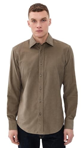 BOSS Men's Joe Kent Button Down Shirt, Open Brown, XL