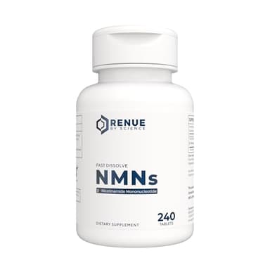 Renue By Science NMN Supplement | 240 Chewable Vegetarian Tablets - 250mg Nicotinamide Mononucleotide per Serving | Lemon Flavour - Manufactured in the USA Third-Party Tested