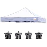 ABCCANOPY Replacement Canopy Top for Pop Up Canopy Tent (10x10, White)
