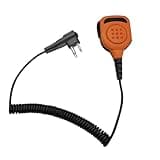 Generic Two Way Radio Shoulder Mic 2 Prong Remote Speaker Microphone with 3.5mm Audio Jack for Motorola Walkie Talkie (Orange), RE034
