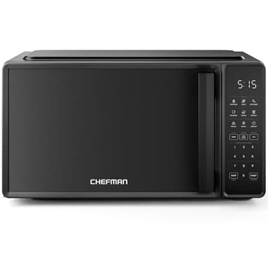 Chefman Countertop Microwave Oven 0.7 Cu. Ft., 700 Watts with 10 Power Levels, 6 Cooking Presets with One-Touch Express Cook, Eco Mode, Child Safety Lock, & Mute Button - Black