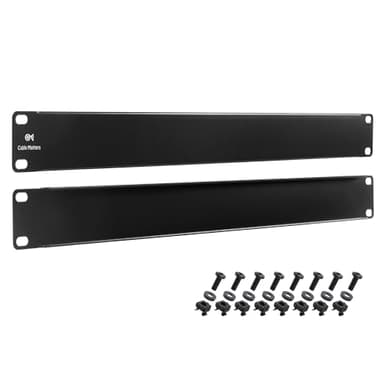 Cable Matters 2-Pack 1U Blank Panels, 1U Rack Mount Panel Spacer for 19-Inch Server Rack Cabinet, Black